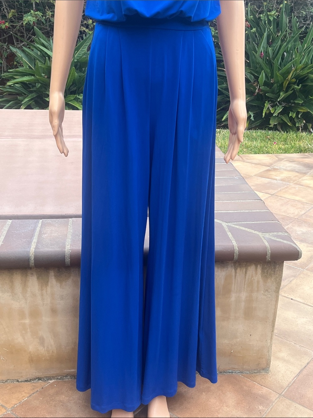 Vince Camuto Drapey Royal Blue Halter Jumpsuit - Picture 5 of 12